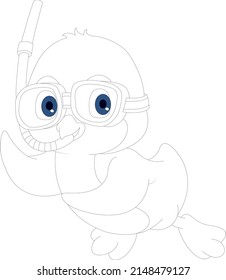 Penguin coloring page for kids