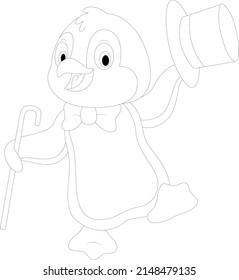 Penguin coloring page for kids