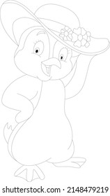 Penguin coloring page for kids