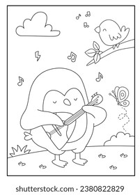 Penguin coloring pages for kids