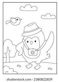 Penguin coloring pages for kids