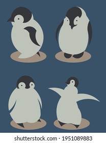 Icono de dibujo en modo de color pingüino