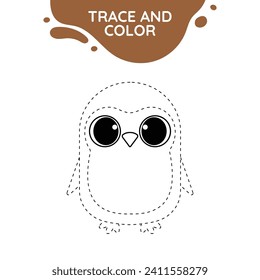 penguin complete the picture dashed line drawing activity cute outline illustration suitable for coloring books page for children black and white educational preschool activity sheet vector isolated