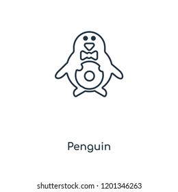 Penguin concept line icon. Linear Penguin concept outline symbol design. This simple element illustration can be used for web and mobile UI/UX.