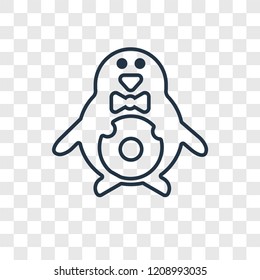 Penguin concept vector linear icon isolated on transparent background, Penguin concept transparency concept in outline style