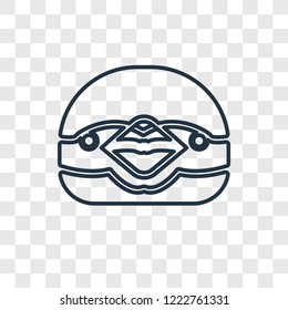 Penguin concept vector linear icon isolated on transparent background, Penguin concept transparency concept in outline style