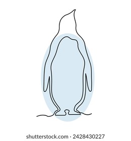 Pinguino arte de línea continua. Lindo pingüino dibujo a mano arte de una sola línea