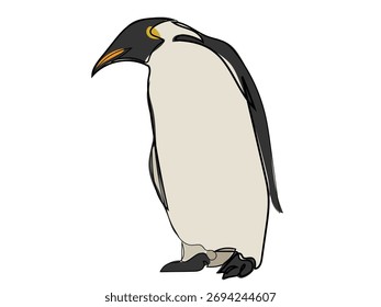 Penguin in continuous line drawing style