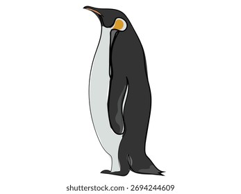 Pingüino en estilo de dibujo de línea continua