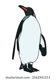 Penguin in a continuous line format that can be edited later.