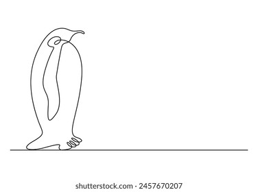 Pingüino continuo de una línea de dibujo Ilustración vectorial. Vector profesional