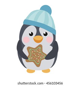 Penguin with a cookie