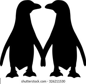 Penguin Couple Silhouette