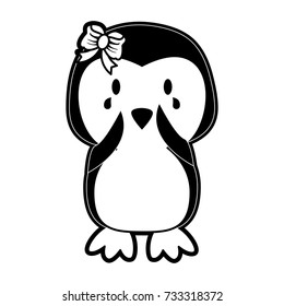 penguin crying cute animal cartoon icon image 