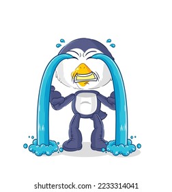 the penguin crying illustration. character vector