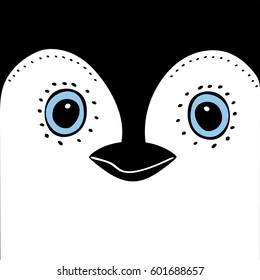 Penguin Cute animal head  funny cartoon