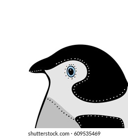 Penguin Cute animal head  funny cartoon
