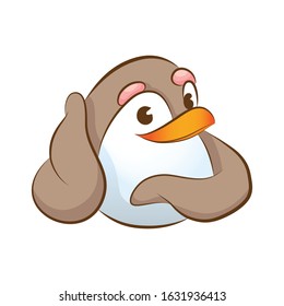 Penguin. Cute animals. Cartoon. Vector illustration. Design element for stickers, flyer, print for t-shirts.