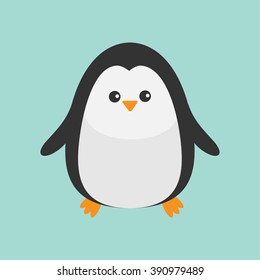 Penguin. Cute cartoon character. Arctic animal collection.  Baby bird. Flat design Flat design Vector illustration