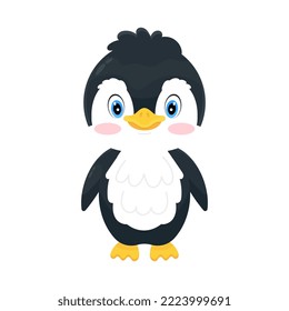 Penguin. Cute penguin icon. Cold winter symbol. Antarctic bird, animal illustration.