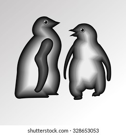 penguin cute illustration vector cartoon white black
