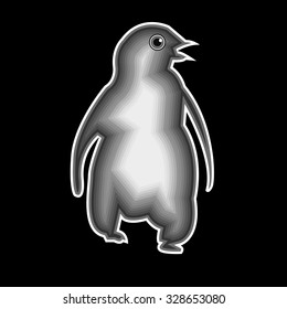 penguin cute illustration vector cartoon white black