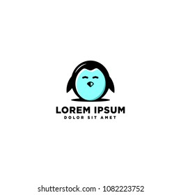 penguin cute logo template vector download