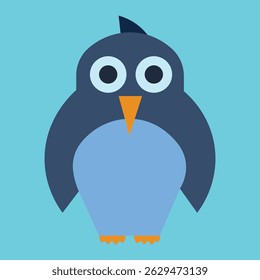 The penguin is designed with basic geometric shapes, giving it a cute and friendly cartoon look.