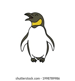 penguin doodle icon, vector illustration