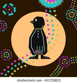 Penguin in Dot Painting