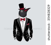 penguin dressed up in tuxedo, furry art illustration