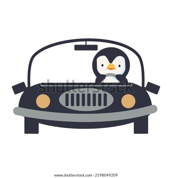 Penguin Driving a Car\
cartoon