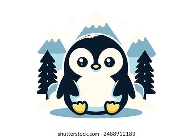Penguin with editable vector collections 