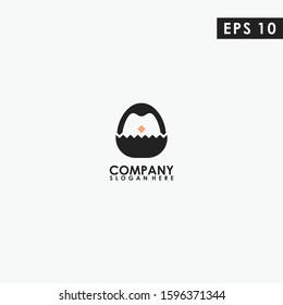 Penguin Of Egg Logo Design. Penguin Of Egg Logo Template. Modern Design. Flat Logo. Vector Illustration
