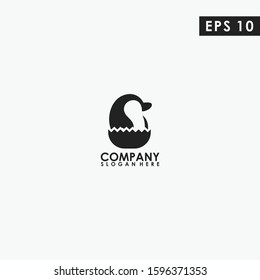 Penguin Of Egg Logo Design. Penguin Of Egg Logo Template. Modern Design. Flat Logo. Vector Illustration