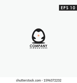 Penguin Of Egg Logo Design. Penguin Of Egg Logo Template. Modern Design. Flat Logo. Vector Illustration