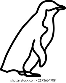 Dibujo de la mano de dibujo del archivo de vector de contorno de EPS pingüino