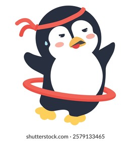 Penguin exercising to stay fit