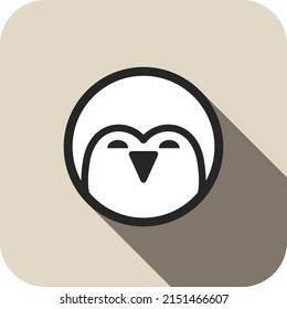 penguin face flat icon, circle animal icon series