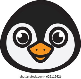 Penguin Face Icon - Vector Illustration