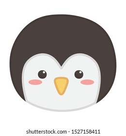 penguin face polar animal bird icon vector illustration