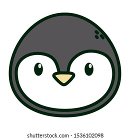 penguin face polar animal bird icon vector illustration