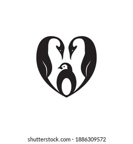 penguin family logo vector illustration