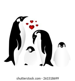 penguin family love
