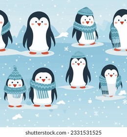 Pinguinfamilie nahtloses Design