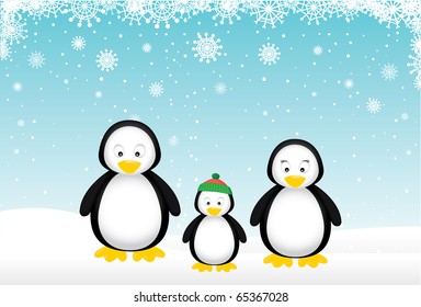 Penguin family wishes you a Merry Christmas.