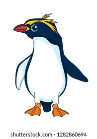 Penguin. Figure stylized cartoon style. Isolated background. Vector