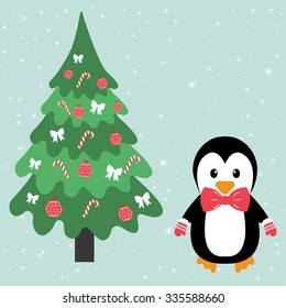 penguin and fir-tree