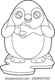 Penguin Fish Animal Vector Graphic Art Illustration