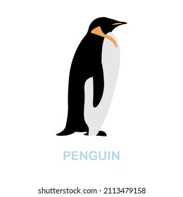 Penguin flat icon. Colored element sign from wild animals collection. Flat Penguin icon sign for web design, infographics and more.